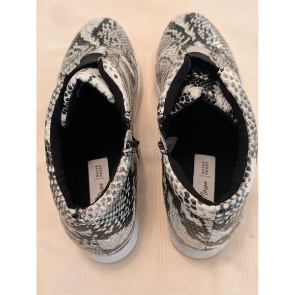 Womens Aqua College Waterproof Sneakers Snake Print High-Top Side Zipper Sz 8.5 - Picture 5 of 13